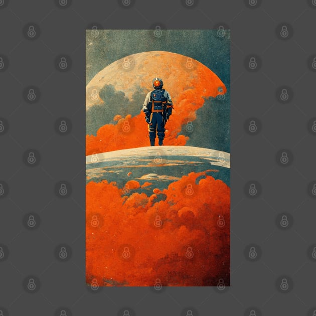On Top of the World Retro Sci fi Design by JoshWhiteArt