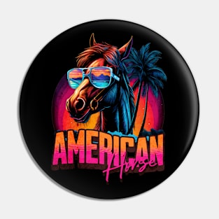 Retro Wave American Horse Miami Pin