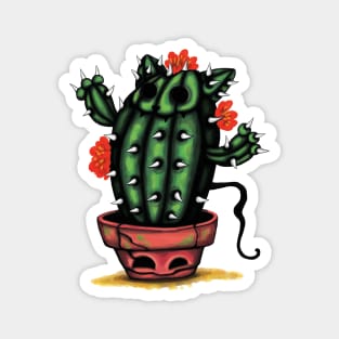 Flower cactus cat Magnet