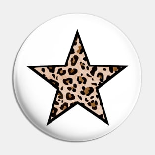 Leopard Print Star Pin