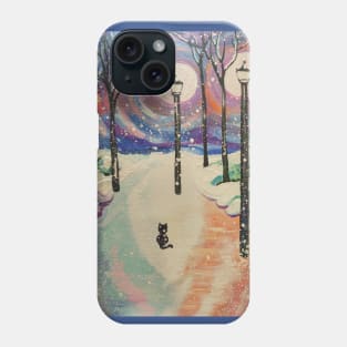 Stray cat in winter Phone Case