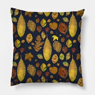 Nunnery leaves - blue Pillow