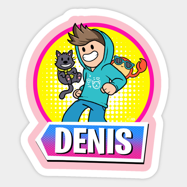 Dancing Denis With Logo Denis Roblox Sticker Teepublic - denis roblox stickers teepublic