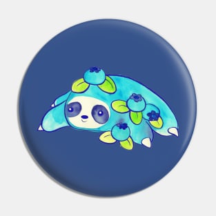 Watercolor Blueberry Sloth Pin