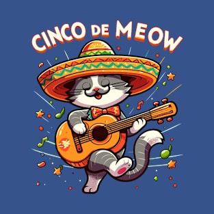 Cinco De Meow Cat Men Women Funny Cinco De Mayo T-Shirt