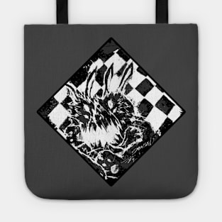 Horror Bunnies Black and White Inverted Colors Tote