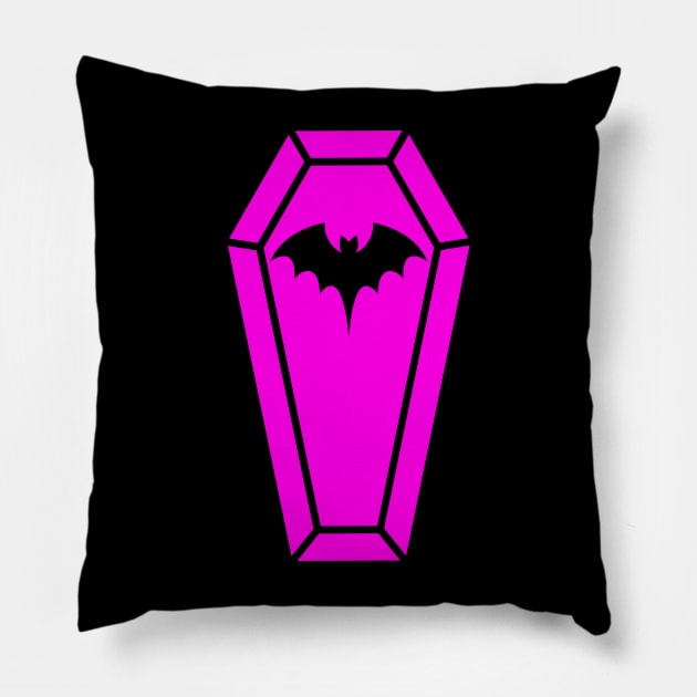 Cute Coffin in Hot Pink Pillow by RavenWake