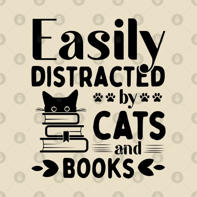 Easily Distracted Cats And Books by TheMegaStore