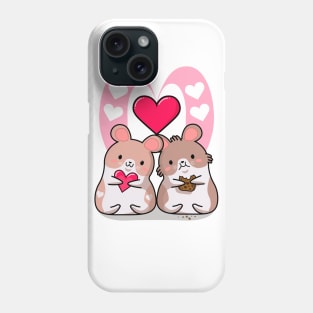 kawaii style, lovers mice, Valentine's day, cute kawaii mice. Phone Case