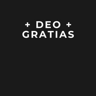 + DEO + GRATIAS Logo | pattern - black bkg T-Shirt