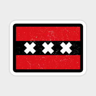 Amsterdam Flag - Distressed Texture Magnet