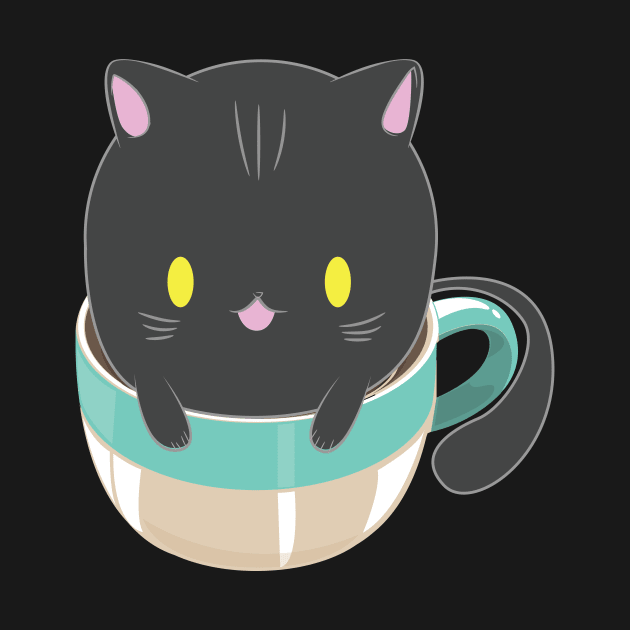 Coffee Addict Cat by avshirtnation