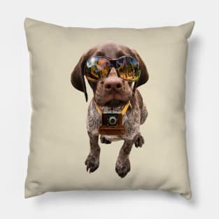 Dog with sunglasess Pillow