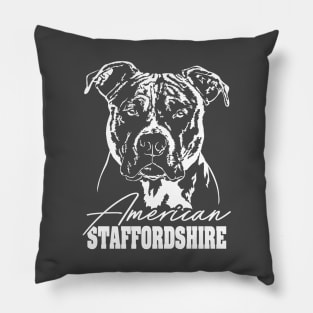 American Staffordshire Terrier dog portrait Pillow