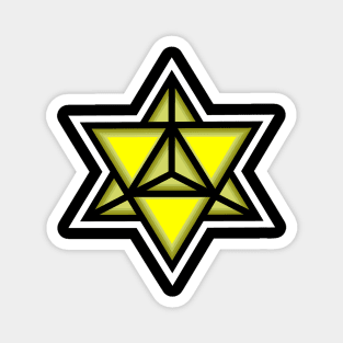 Merkaba Spiritual Symbol in Bright Yellow - Sacred Geometry - Solar Merkabah Shape - Merkaba Magnet