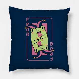 Cute Frog Joker Card Pillow