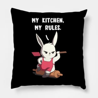 My Kitchen My Rules Funny Anime Cooking Bunny Pillow