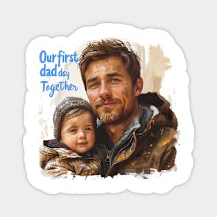 Our First Dad Day Together, First Time Dad Gift Funny for Father's Day Magnet