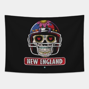 American Football - New England Skull Football Gift Tapestry