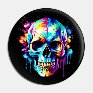 Colored Skull Design in Vibrant Vector Style Pin