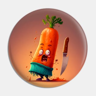 Cartoon carrot character Pin