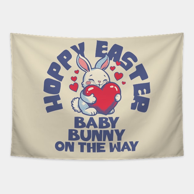 Hoppy Easter Baby Bunny On The Way Tapestry by Norse Magic