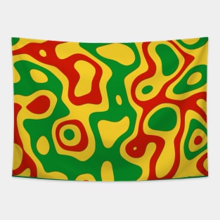 Paper Cut Out Pattern (Green, Yellow & Red) Tapestry