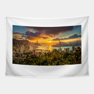 Hong Kong Sunset Tapestry