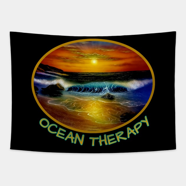 Surfing t-shirt design Tapestry by Coreoceanart