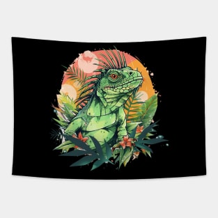 Iguana in Forest for Iguana Lovers Tapestry