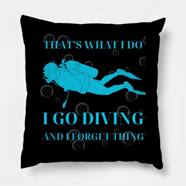 scuba diving Pillow by DuViC