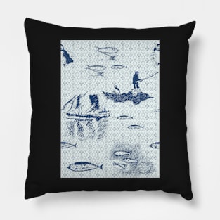 Tammie Norie Fishing - Blue Pillow