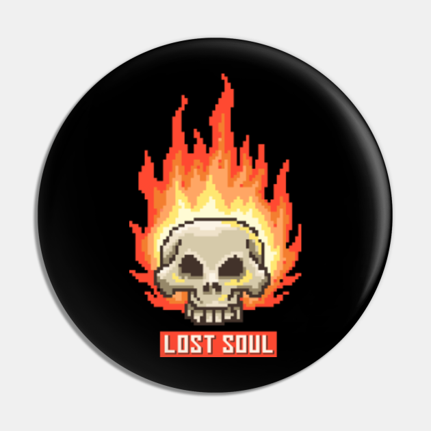 Gamer Lost Soul Skull Flames Pixel Art - Gamer Lost Soul ...