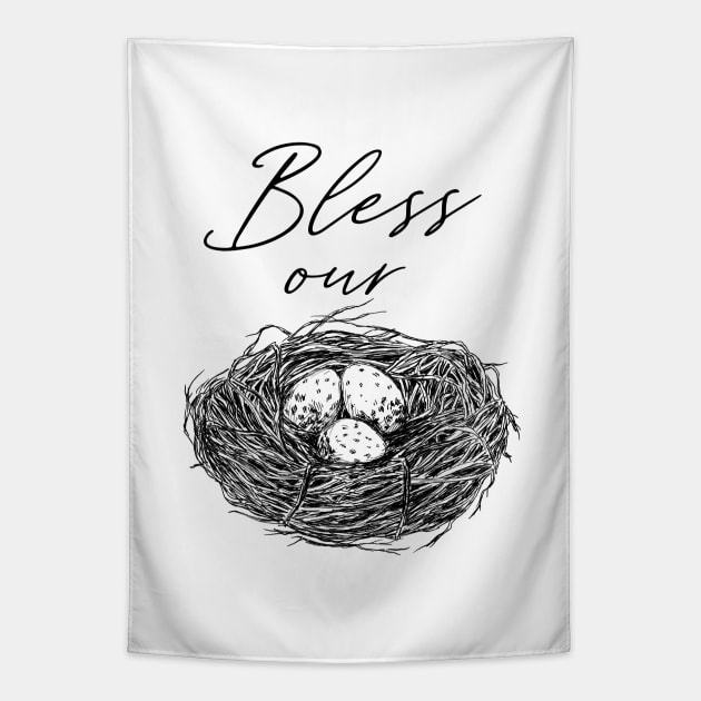 Bless Our Nest Tapestry by rachelsfinelines