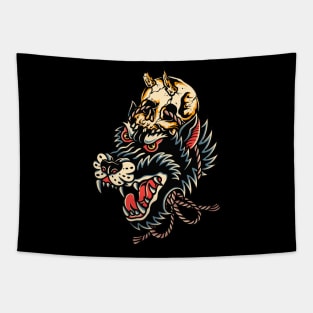 Wolf skull Tapestry