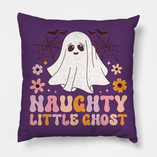 Halloween for girls little ghost Pillow by Positively Petal Perfect 