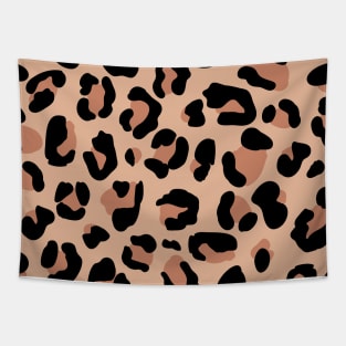 Clay Brown Leopard Print Tapestry