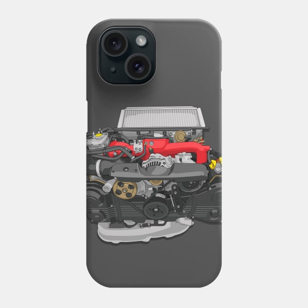 Subaru boxer engine EJ20 Phone Case by ArtyMotive