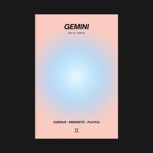 Gemini Zodiac Sign Aura Gradient T-Shirt