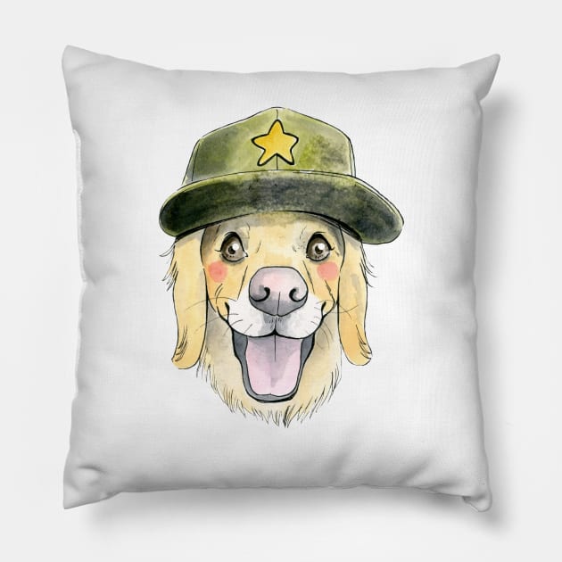 Golden Retriever Dog Pillow by jessicaguarnido