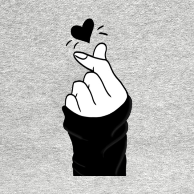 Korean heart sign - Heart - Baseball T-Shirt | TeePublic