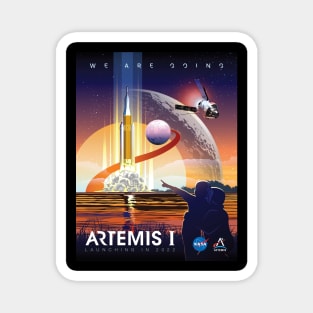 NASA Artemis I Retro Poster Shirt (2-Sided for Dark Shirts) Magnet