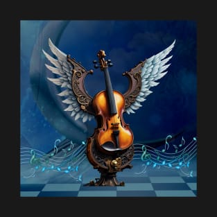 Wonderful elegant violin with wings. T-Shirt