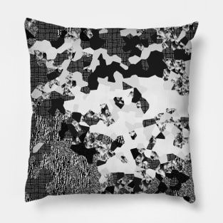 White Black Patch Patterns Pillow