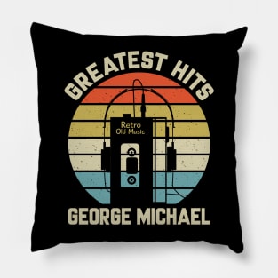 Greatest Hits George Retro Walkman Michael Vintage Art Pillow