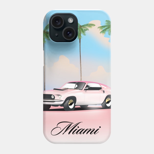 Miami Pink sunset Phone Case by nickemporium1