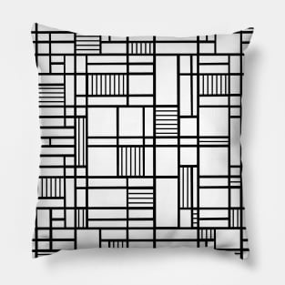 Map Lines White Pillow