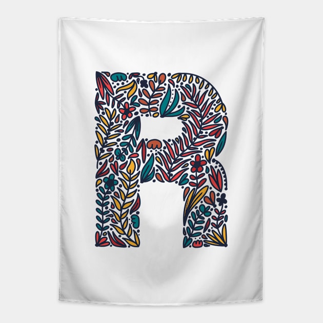 Tropical Letter R Tapestry by Cascade Patterns