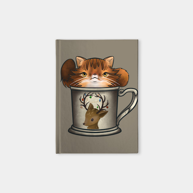 Fluffy Orange Tabby In A Reindeer Holiday Mug For Christmas Cute