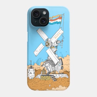 Dutch windmill on mars. retro sci fi mill. Phone Case